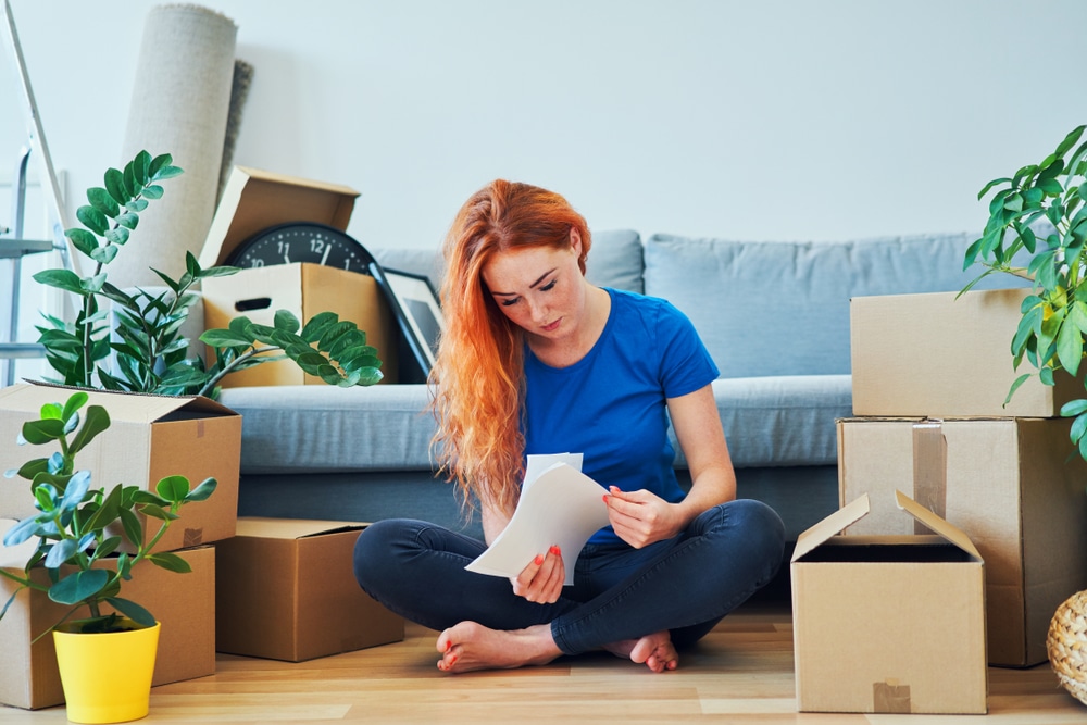 Young woman stressing over her rental situation