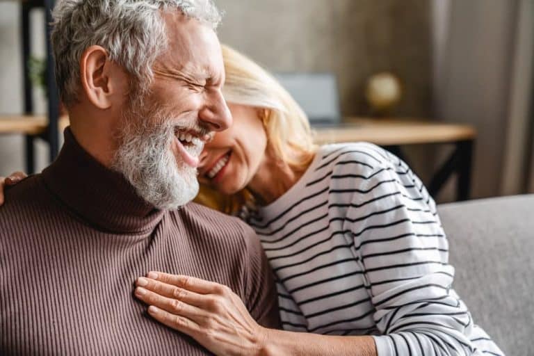 Funeral Insurance Banner - Senior couple laughing together