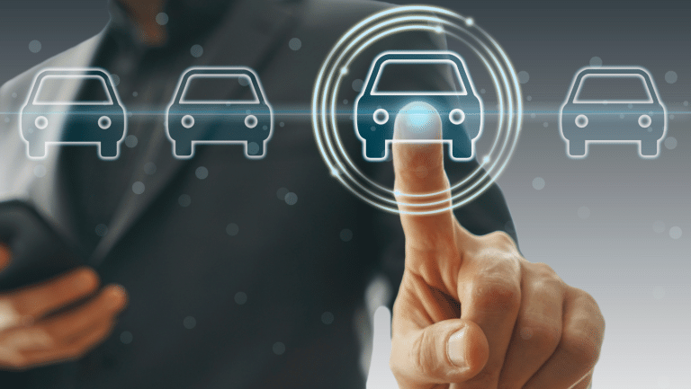 Man choosing a car online