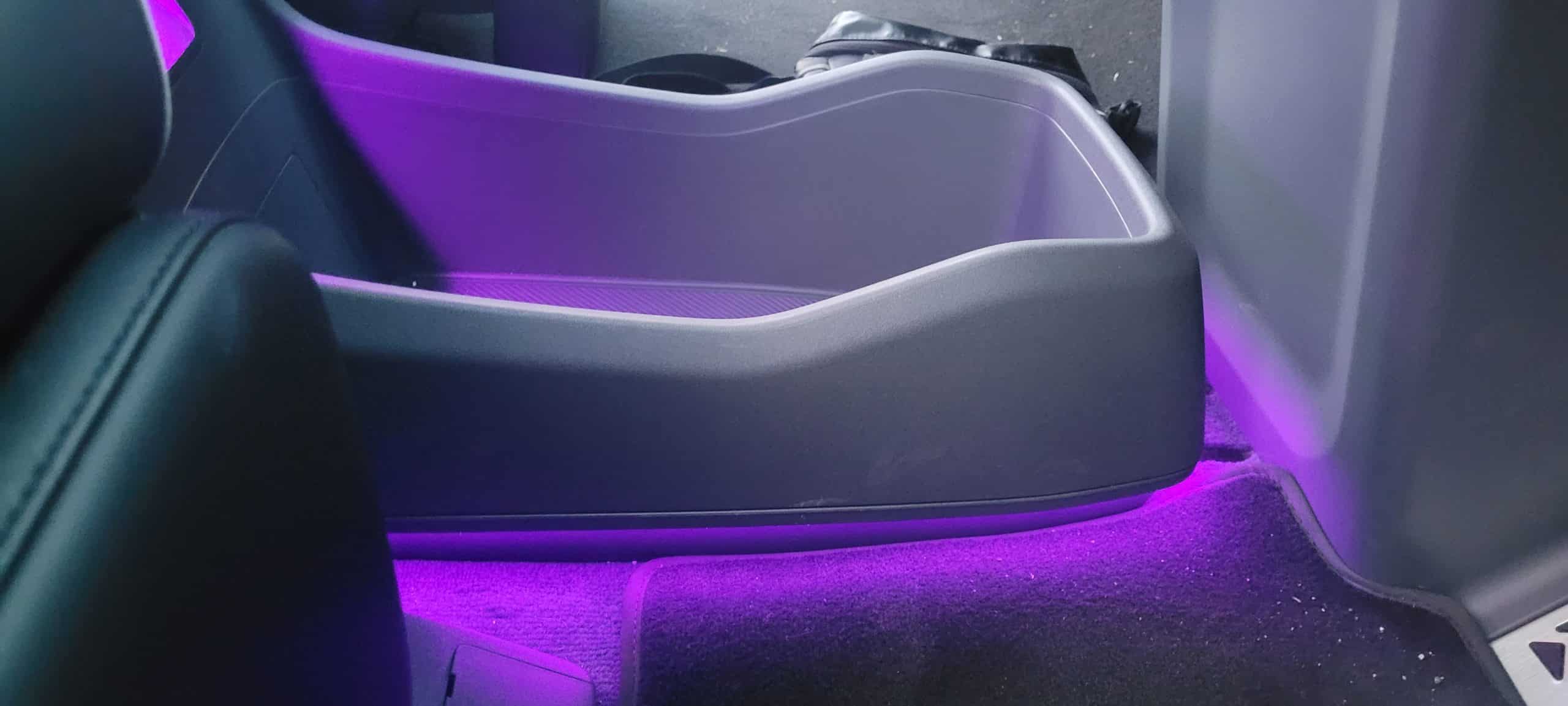 Kia EV9 interior centre console backlit.