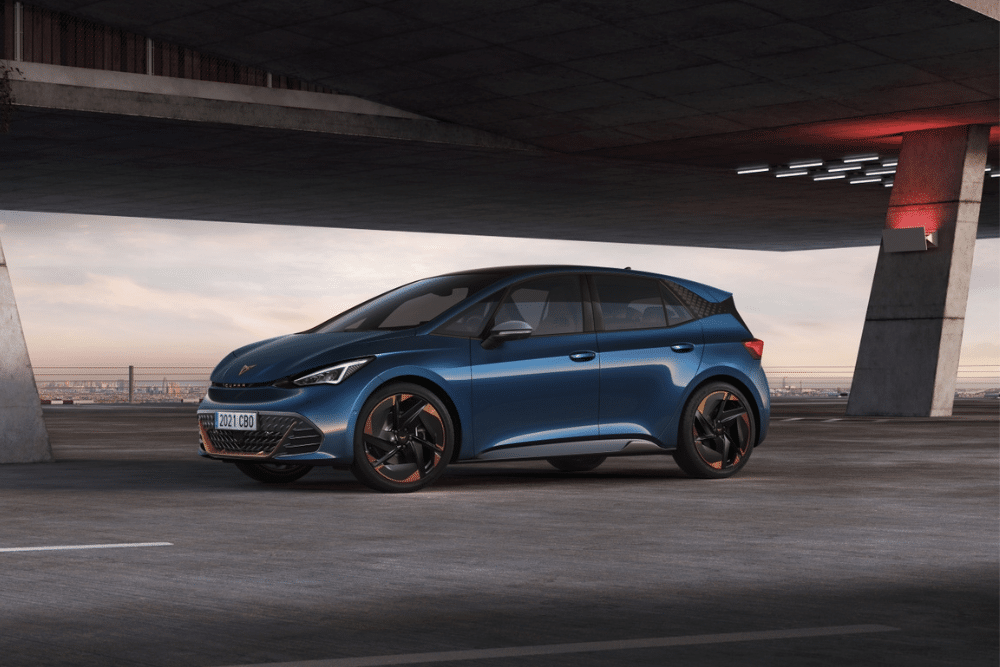 Dark blue Cupra Born outside