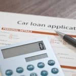 Car loan application form with calculator