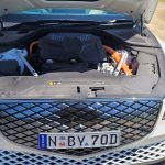 2024 Genesis G80 front view of engine bay - electric motors.