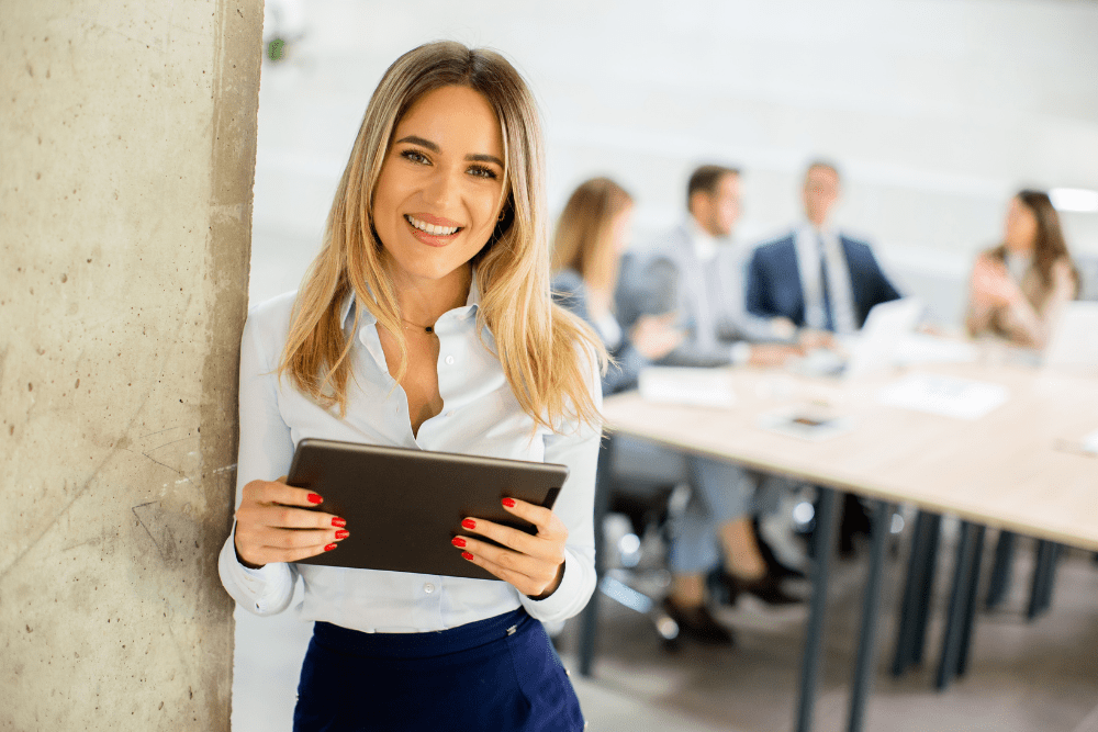 Woman at business meeting