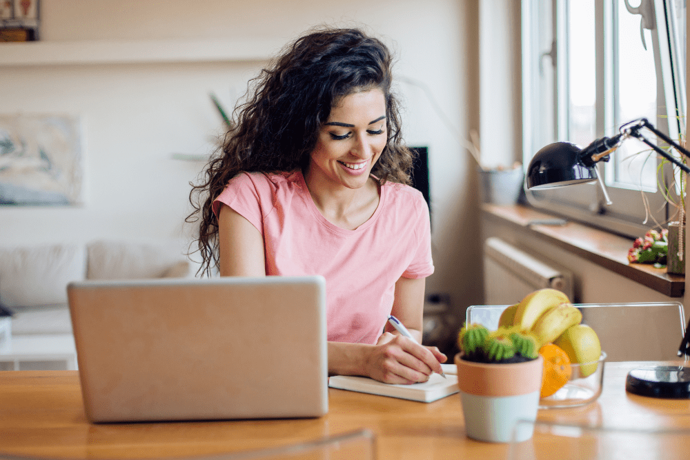 Woman working from home