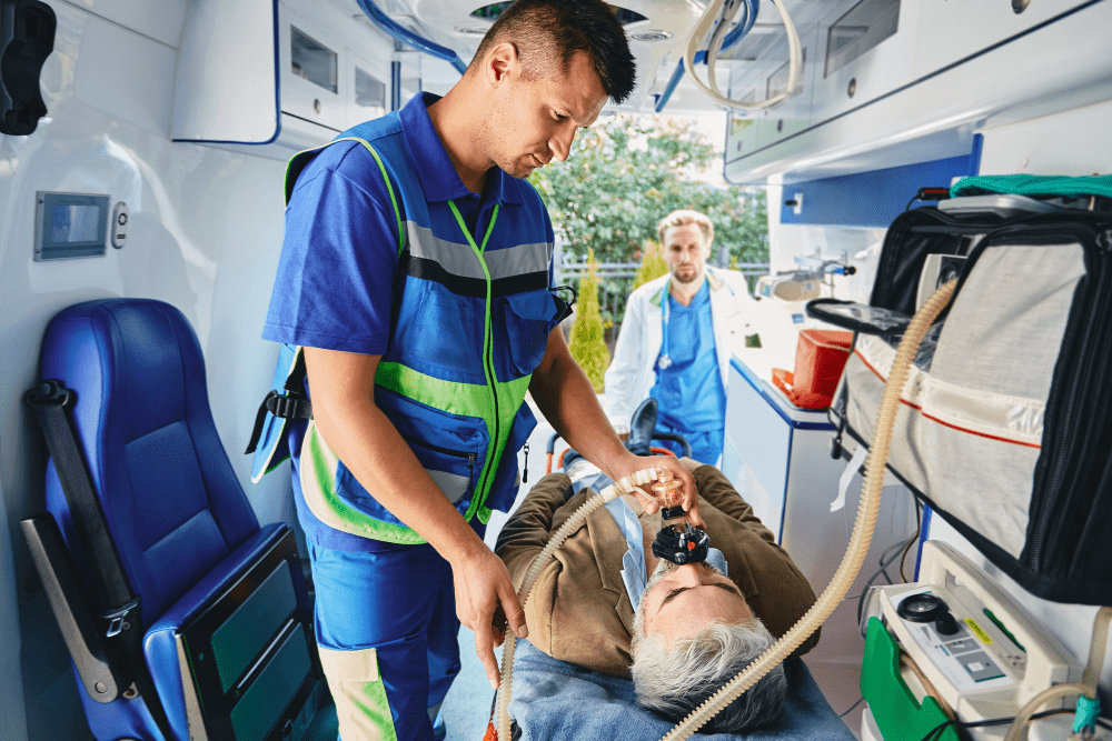 Patient in ambulance