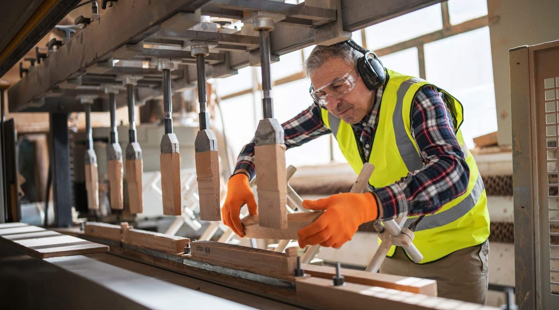 A man using machinery at work