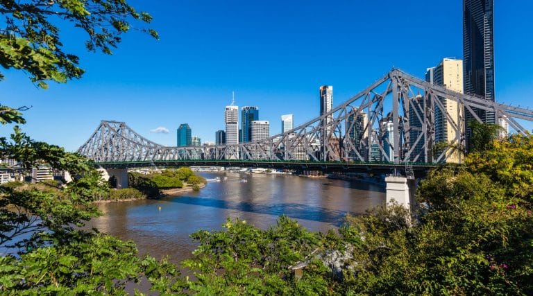 View of Brisbane city and Story Bridge