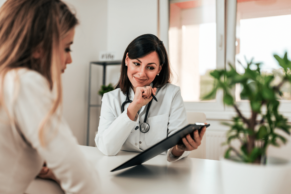 Healthcare doctor meeting with patient