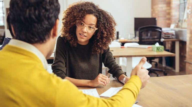 Woman in a meeting in an office