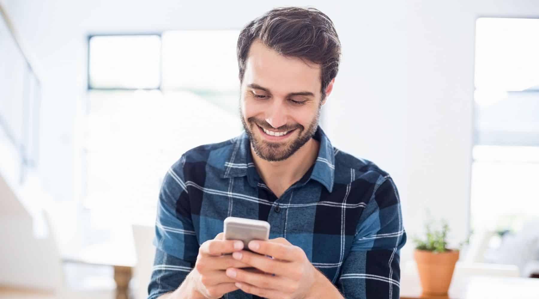 A man using his mobile phone