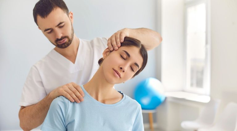 Woman at the physiotherapist