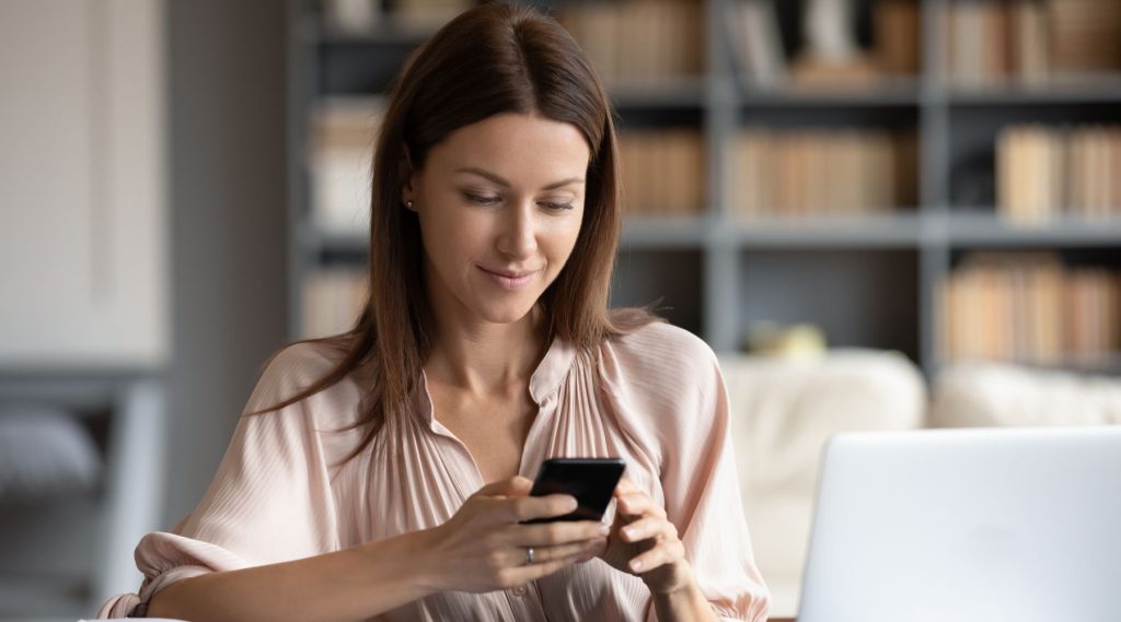 Woman looking at her phone
