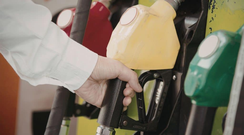 Person filling up at the petrol pump