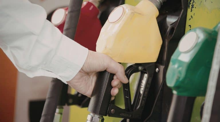 Person filling up at the petrol pump