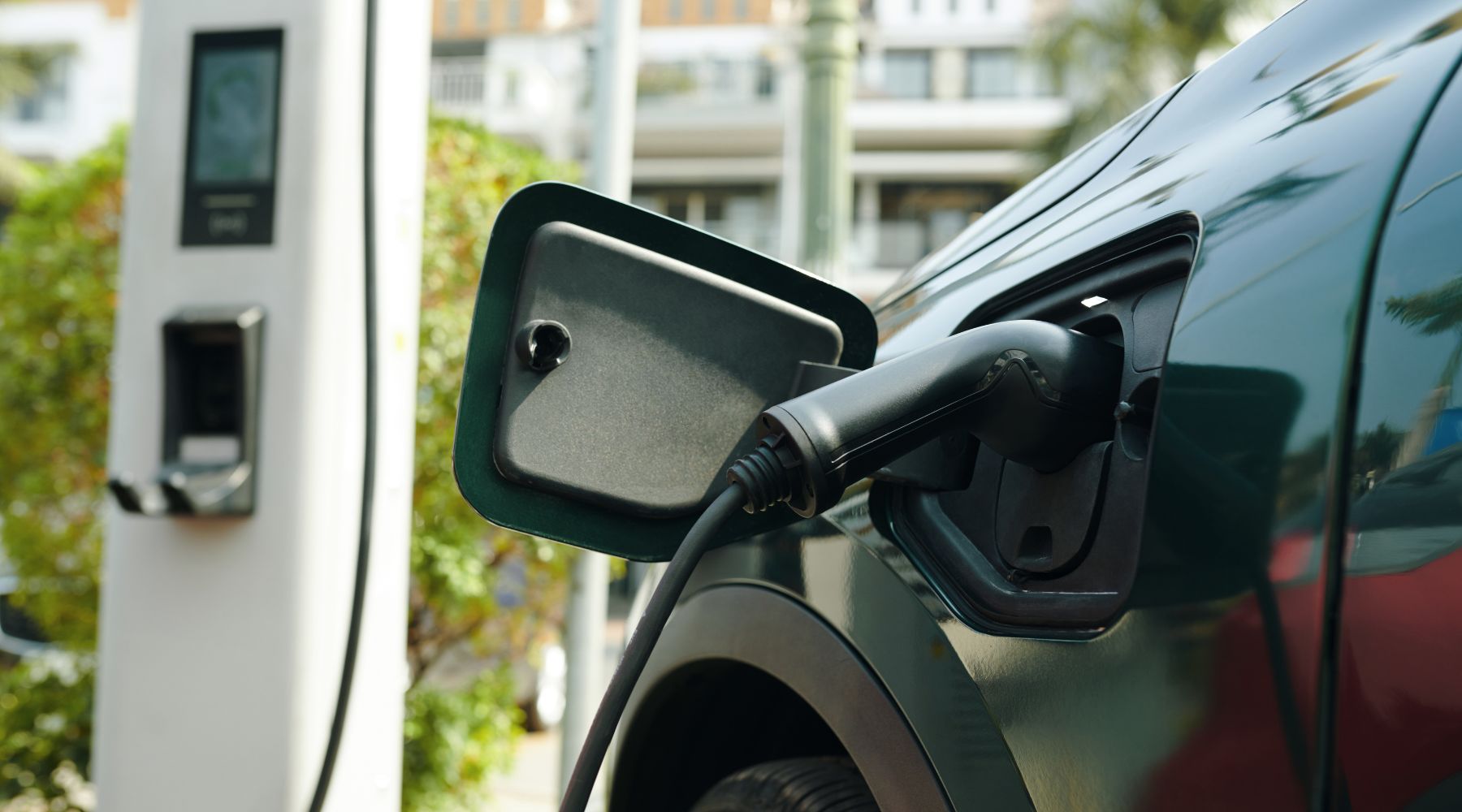 Electric car using a public charger